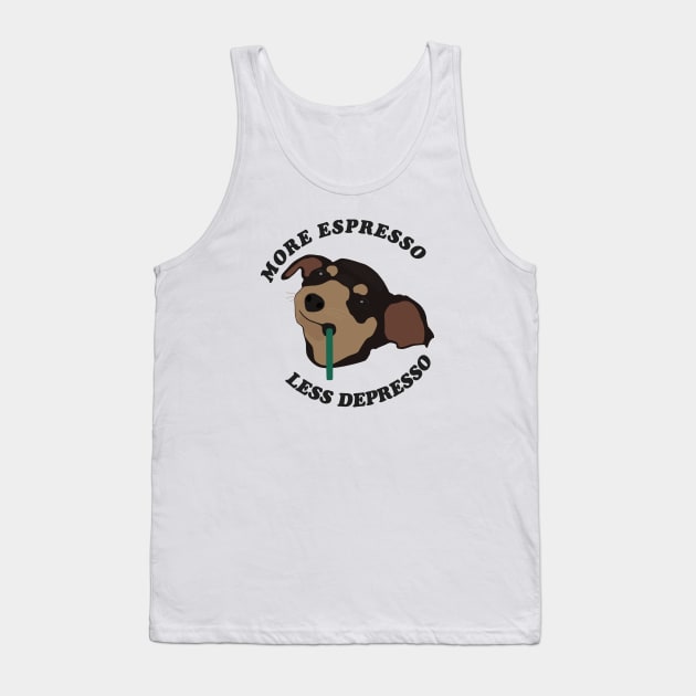 More Espresso Less Depresso Tank Top by djhyman